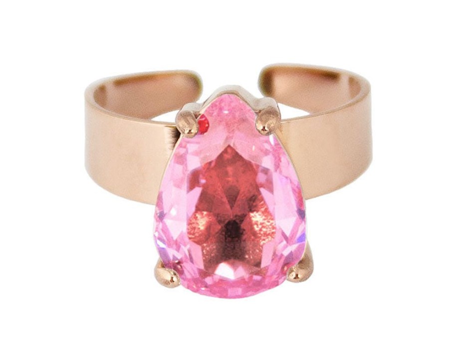 Ringar E of Sweden | Svea Crystal Rose Drop Ring Rose