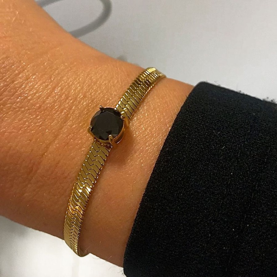 Armband E of Sweden | Tindra Armband Guld / Svart