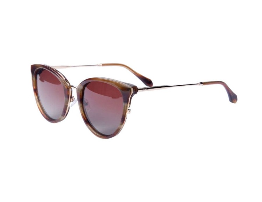 Accessoarer E of Sweden | Demi Brown Acetate Rose Cat Eye Solglasogon