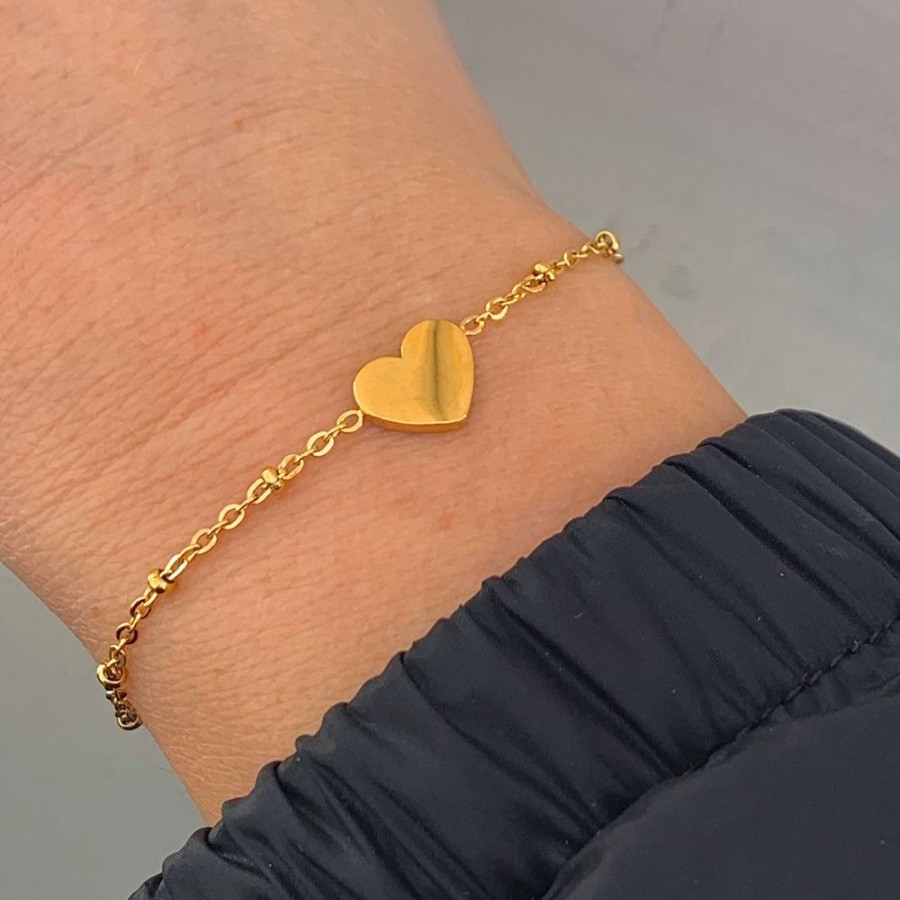 Armband E of Sweden | Heart Armband Guld